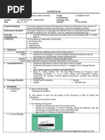 Lesson Plan School Grade Level/Section Teacher Learning Area Date Quarter Content Standards Performance Standard Learning Competency/ies Content