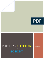 Poetry, Fiction and Script