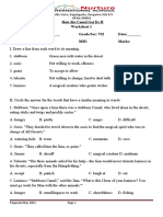 How The Camel Got Its H Worksheet 1 Student Name - Grade/Sec: VII Date: - Subject: English MM: Marks