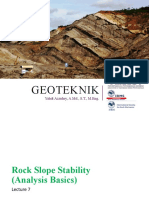 Geotek - 07 - Rock Slope Stability (Basics Analysis)
