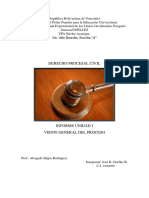 Unidad I Visión General Del Proceso. DERECHO PROCESAL CIVIL I