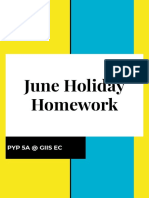 1 Original Template June Holiday Homework