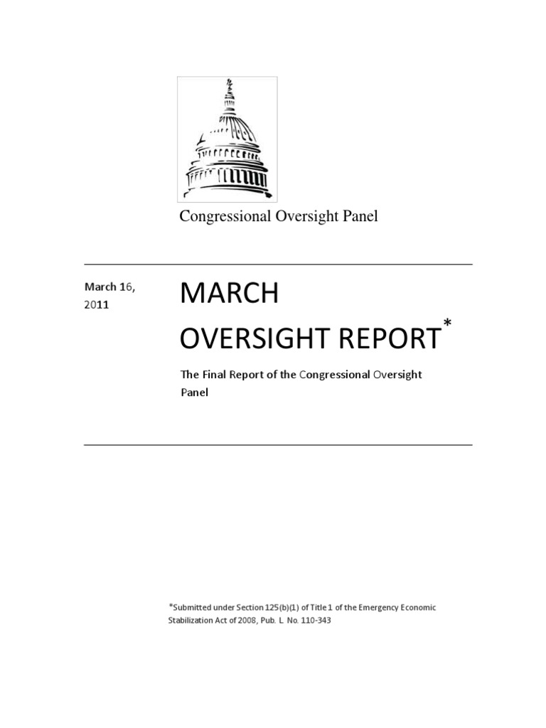 TARP Congressional Oversight Panel Full Report For