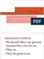 Presentation On Obediance To Parents