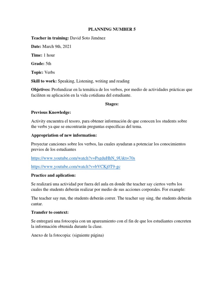 Planning Number 5 | PDF