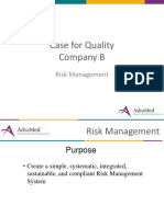 Case For Quality Company B: Risk Management