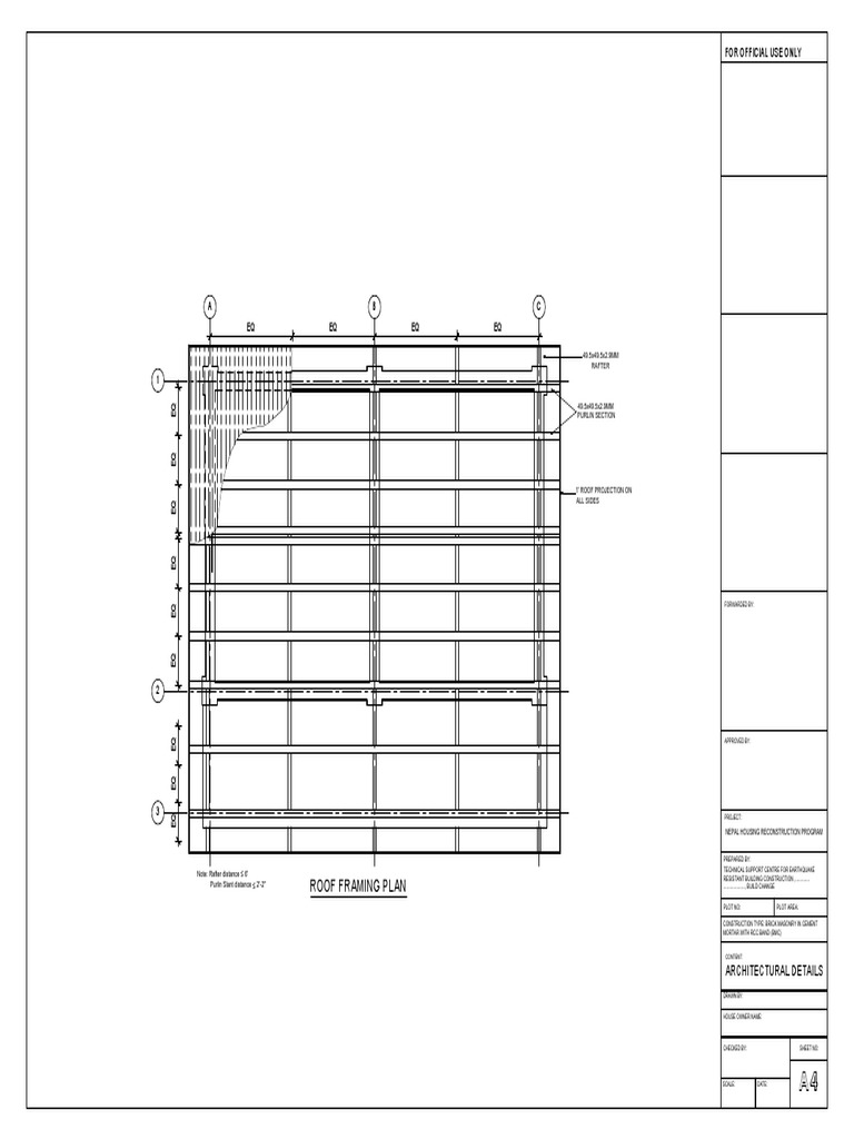 EQ EQ EQ EQ A B C Roof Framing Plan PDF Truss Civil Engineering
