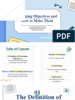 Learning Objectives and How To Make Them - Group 6