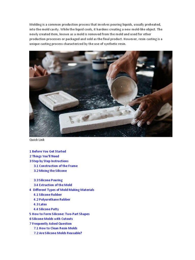 How To Make Resin Mold PDF Silicone Adhesive
