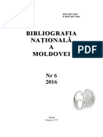 Bibliografia Naţională A Moldovei National Bibliography of Moldova: Se Editează Din Anul 1958: Apare Lunar: NR 2016-6