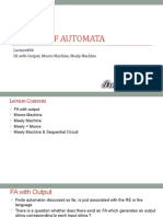 Theory of Automata: Lecture#06 FA With Output, Moore Machine, Mealy Machine