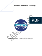 COMSATS Institute of Information Technology: Department of Electrical Engineering