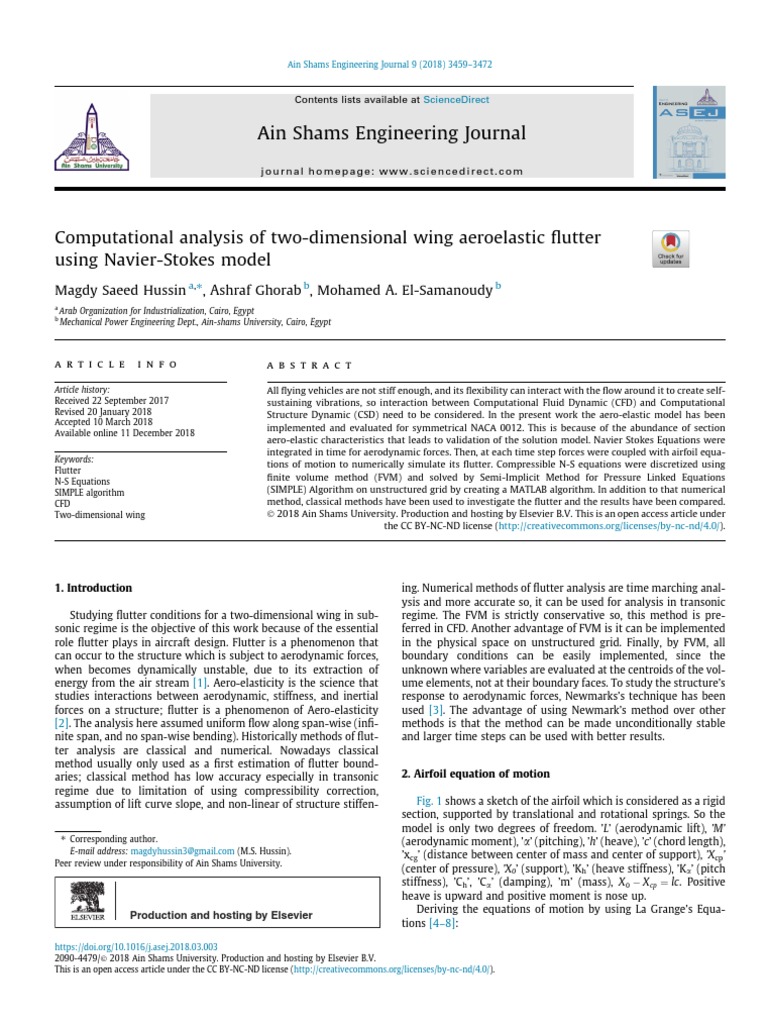 Aeroelastic Flutter Analysis of NACA 0012 | PDF | Computational Fluid ...