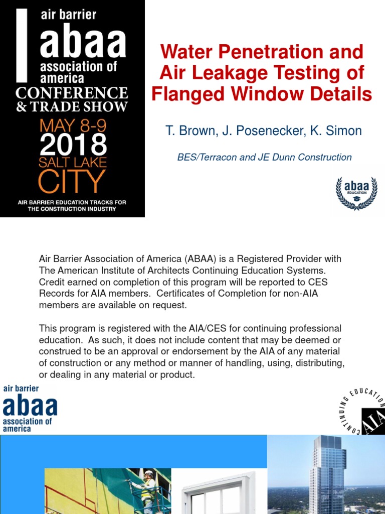 Window Air and Water Testing Results | PDF | Window | Door