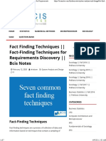 Fact Finding Techniques Fact Finding Techniques For Requirements