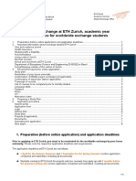 Applying For An Exchange at ETH Zurich, Academic Year 2019/20: Instructions For Worldwide Exchange Students