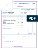 Khallikote Autonomous College: Grade Sheet