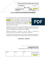 PLT-SST-009 Política de Uso de Cinturon de Seguridad