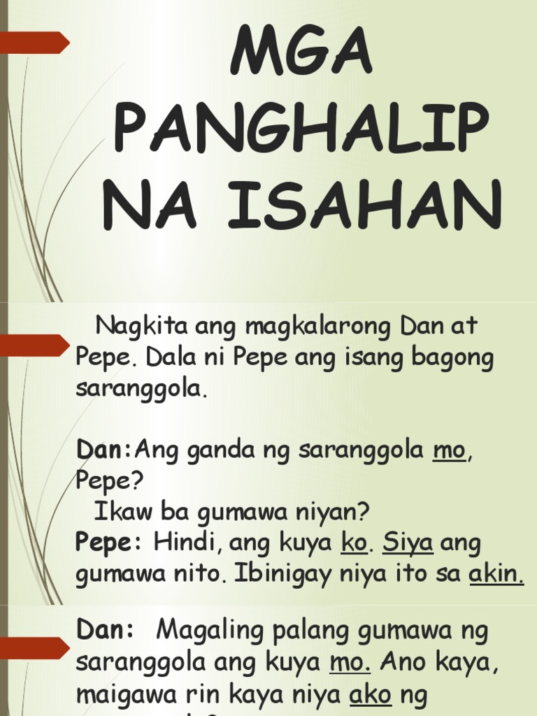 Mga Panghalip Na Isahan | PDF