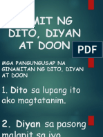 Gamit Ng Dito, Diyan at Doon