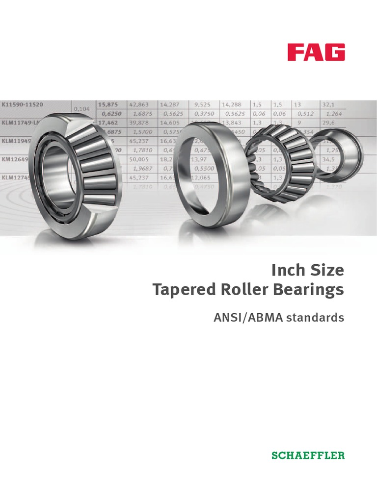 FAG Tapered Roller Bearing | PDF | Bearing (Mechanical) | Engineering ...