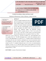 Formulation and Characterization of Emulgel Containing Tomato'S Lycopene (Solanum Lycopersicum L)