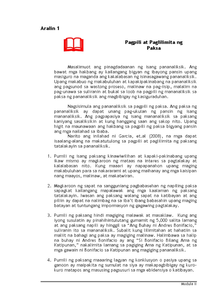 Pagbasa Modyul 2 3 Pdf