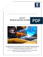 API 577 Welding and Metallurgy For Inservice Inspection of Plant