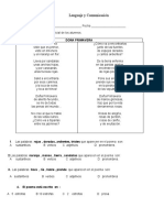 Evaluacion de Diagnostico Lenguaje Cuarto Ano Basico