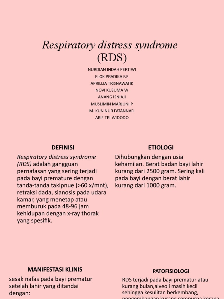 Respiratory Distress Syndrome | PDF