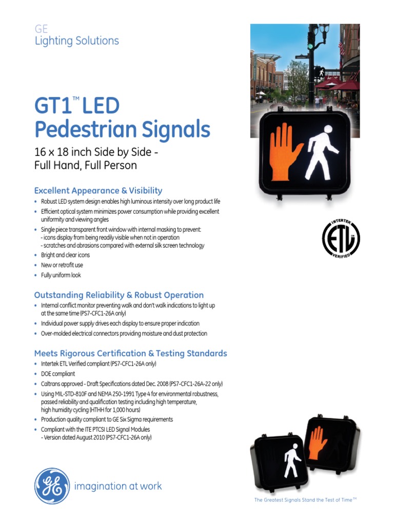 Traf013 Ge Gt1 Pedestrian Signals Side X Side Led Datasheet | PDF ...