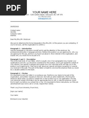 CV and Cover Letter Canada