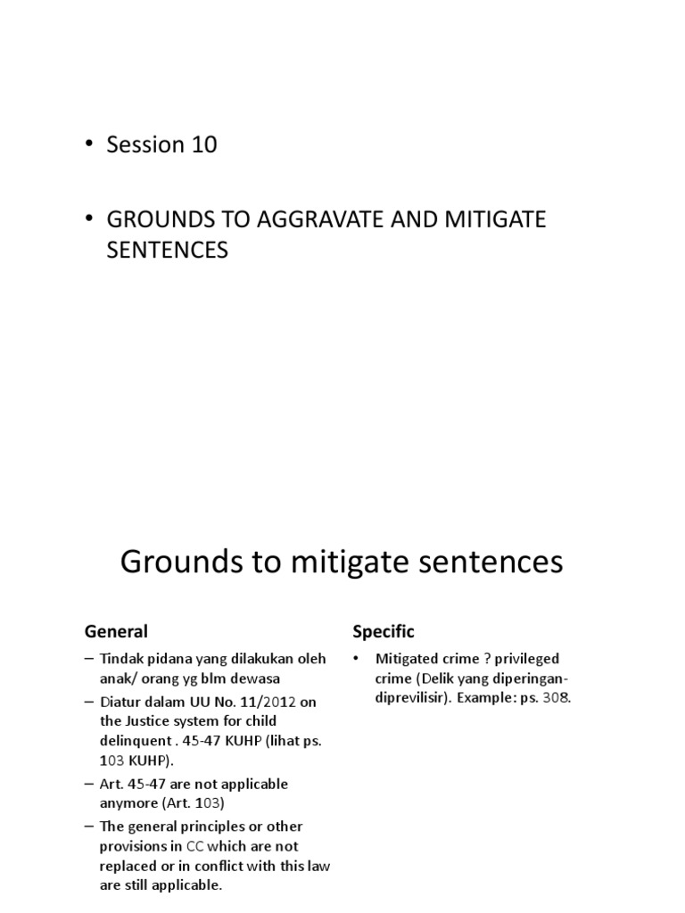 Grounds To Aggravate and Mitigate Sentences (Eng) PDF Recidivism