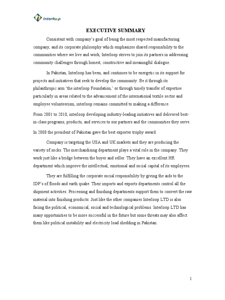 PDF Interloop LTD PD | PDF | Sock | Spinning (Textiles)