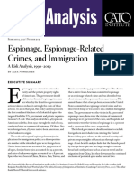 Espionage, Espionage Related Crimes, and Immigration: A Risk Analysis, 1990-2019