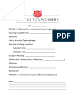 Salvation Army Worship Template