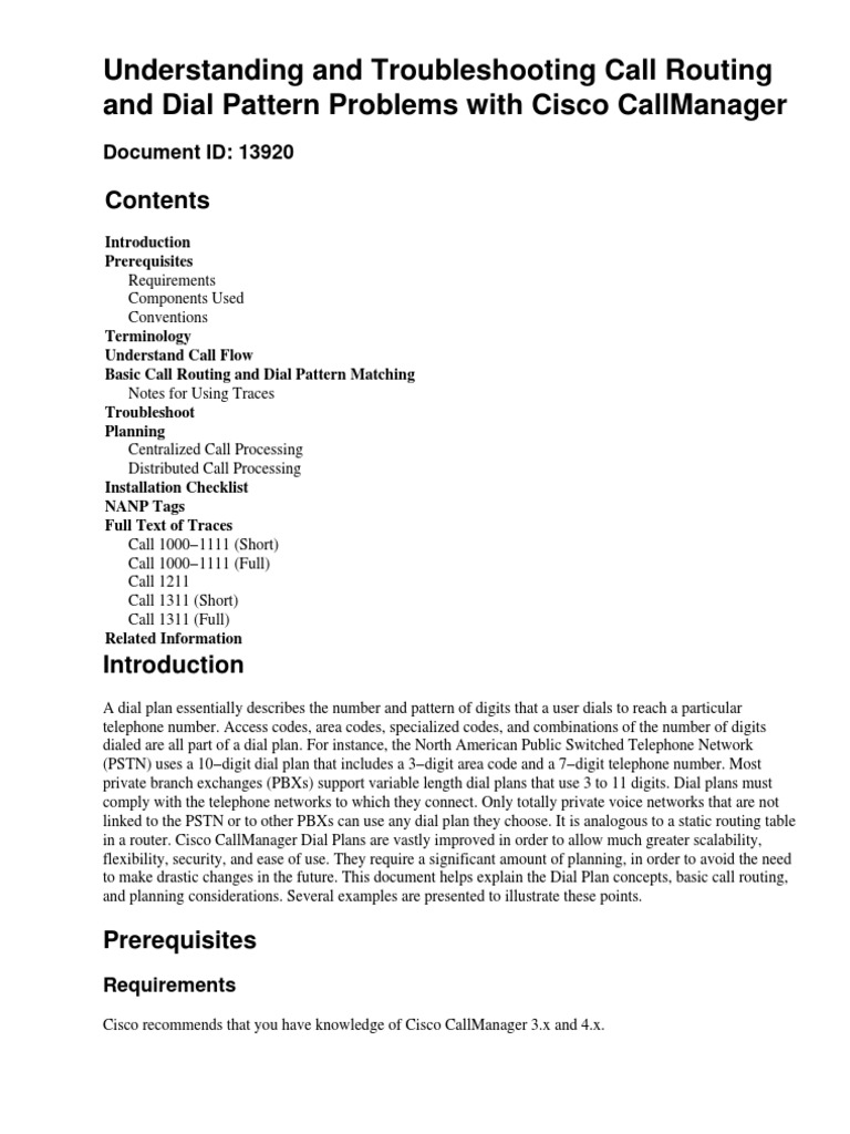 Understanding and Troubleshooting Call Routing and Dial Pattern ...