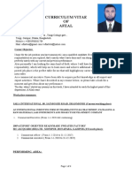 Curriculum Vitae OF Afzal: Present Address