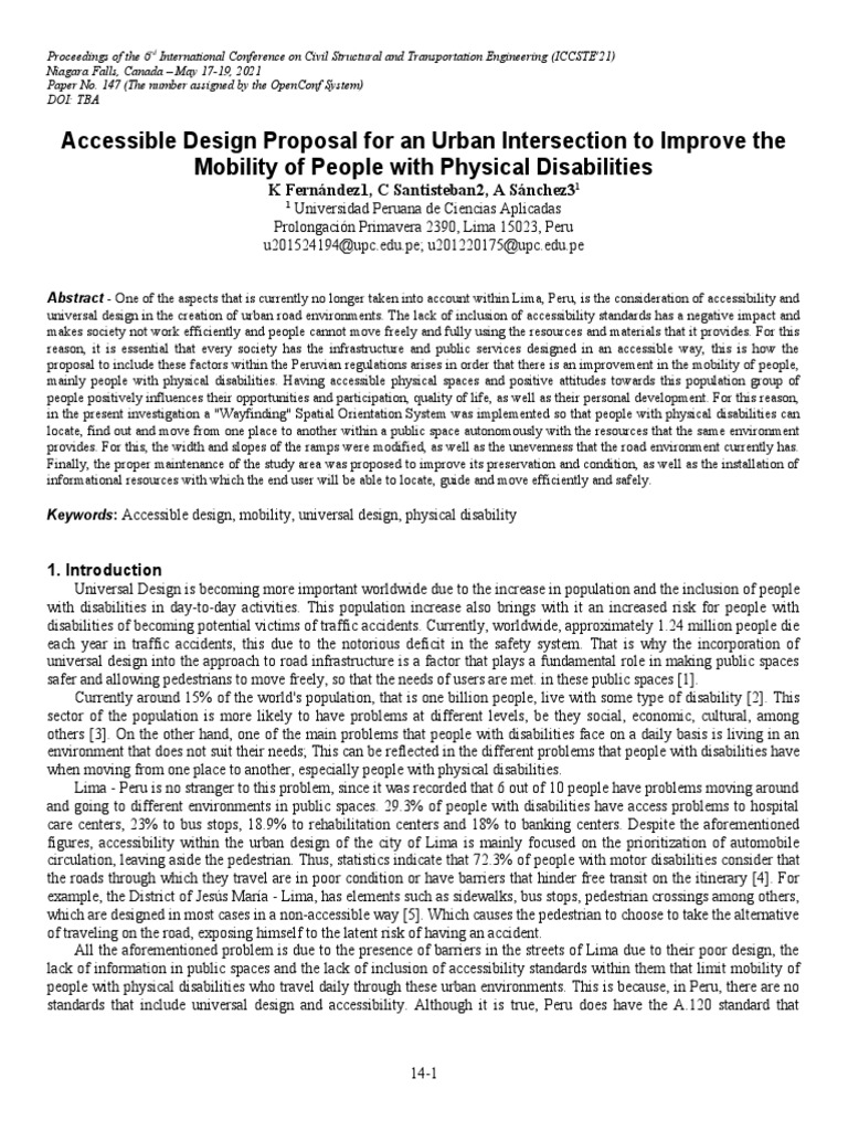 Accessible Design for Urban Mobility in Peru | PDF | Accessibility ...