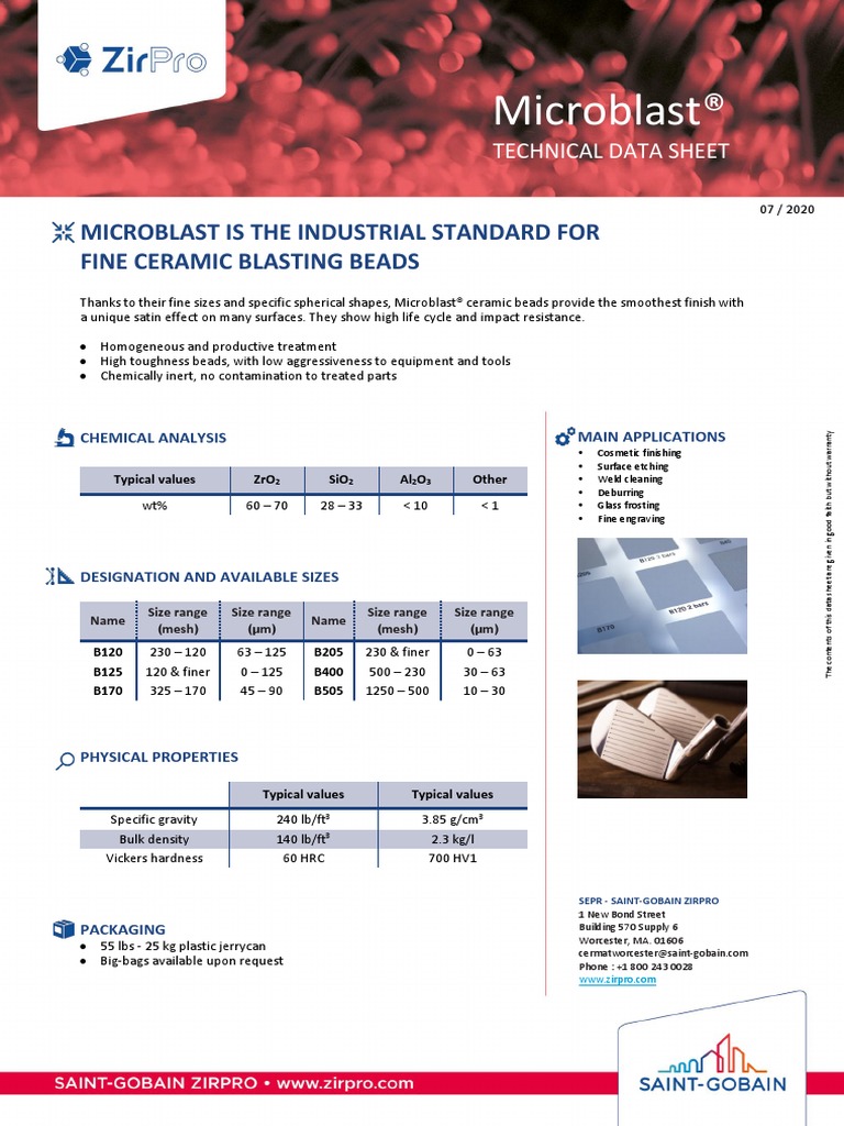 Microblast® Ceramic Blasting Beads Data | PDF