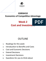 2020 T3 GSBS6410 Lecture Notes For Week 2 Cost & Investment