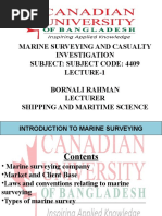 Marine Surveying and Casualty Investigation Subject: Subject Code: 4409 Lecture-1 Bornali Rahman Lecturer Shipping and Maritime Science