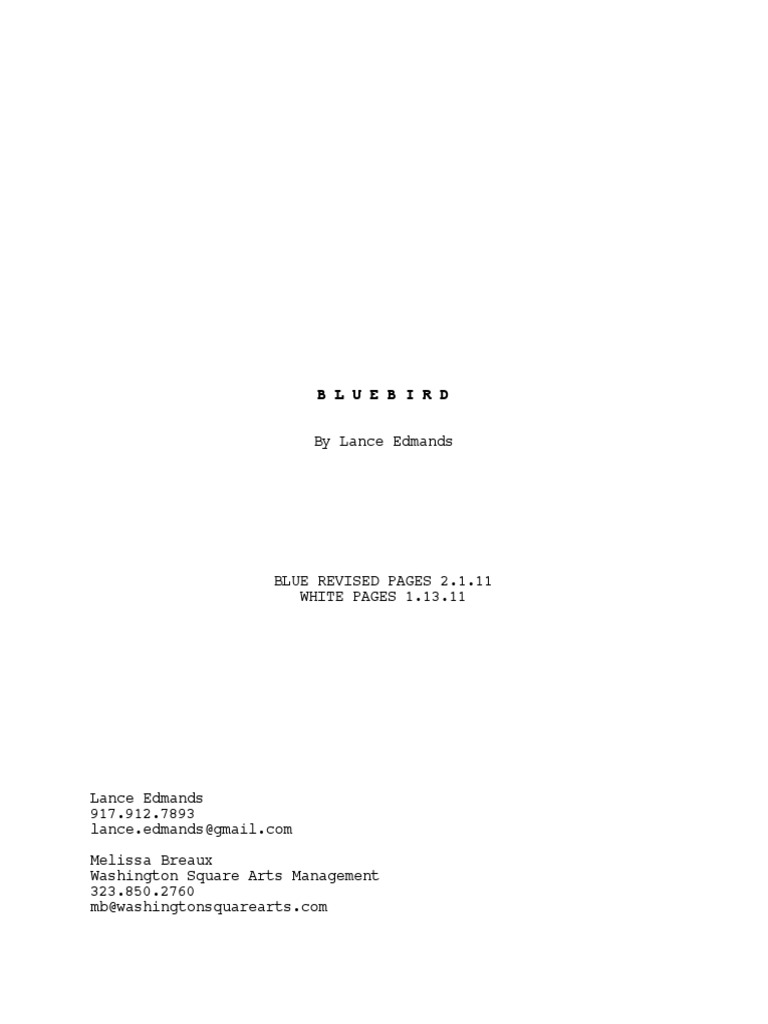 Bluebird Blue Revised Script-2 1 | PDF | Logging | Nature