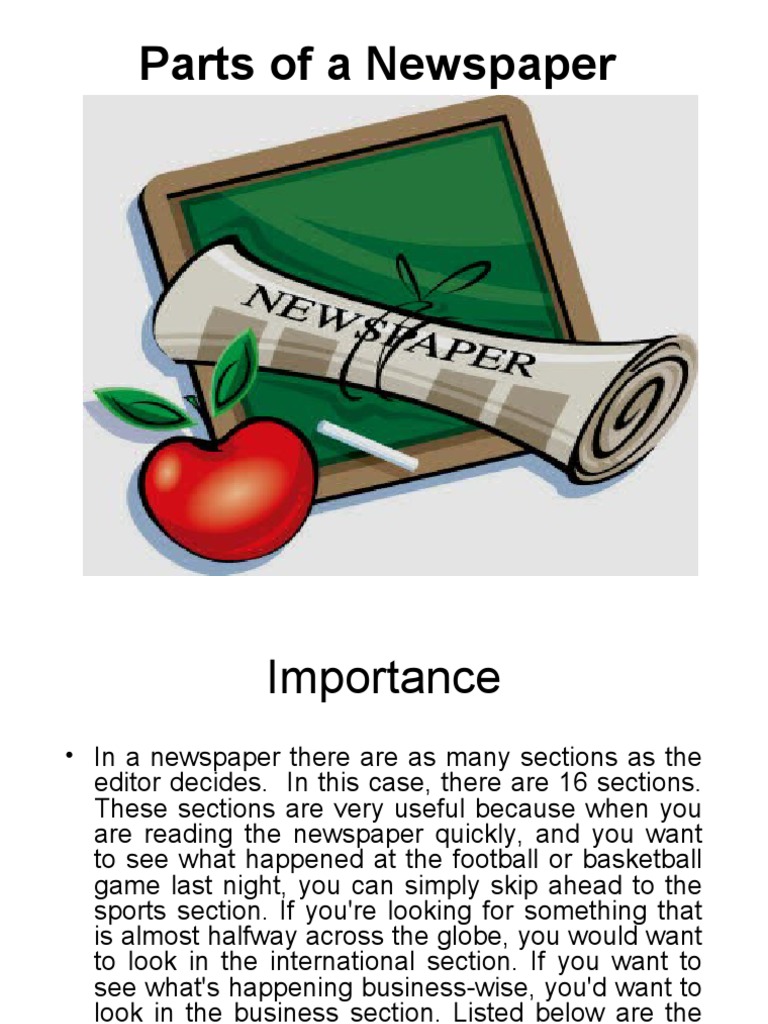 Parts of A Newspaper PDF Newspapers sites