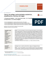 Cáncer de Esófago: Particularidades Anatómicas, Estadificación y Técnicas de Imagen