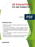 Types of Evaluation: Formative and Summative
