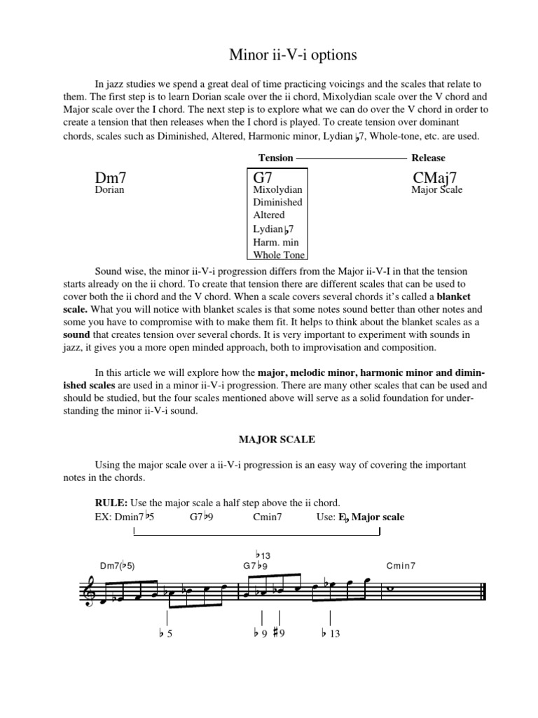 Minor II V I | PDF | Minor Scale | Chord (Music)