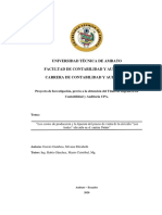 Universidad Técnica de Ambato Facultad de Contabilidad Y Auditoría Carrera de Contabilidad Y Auditoría