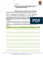 Acta de Compromiso de Operación Y Mantenimiento para La Ejecución Del Proyecto