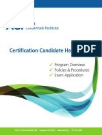 Certification Candidate Handbook: Program Overview Policies & Procedures Exam Application